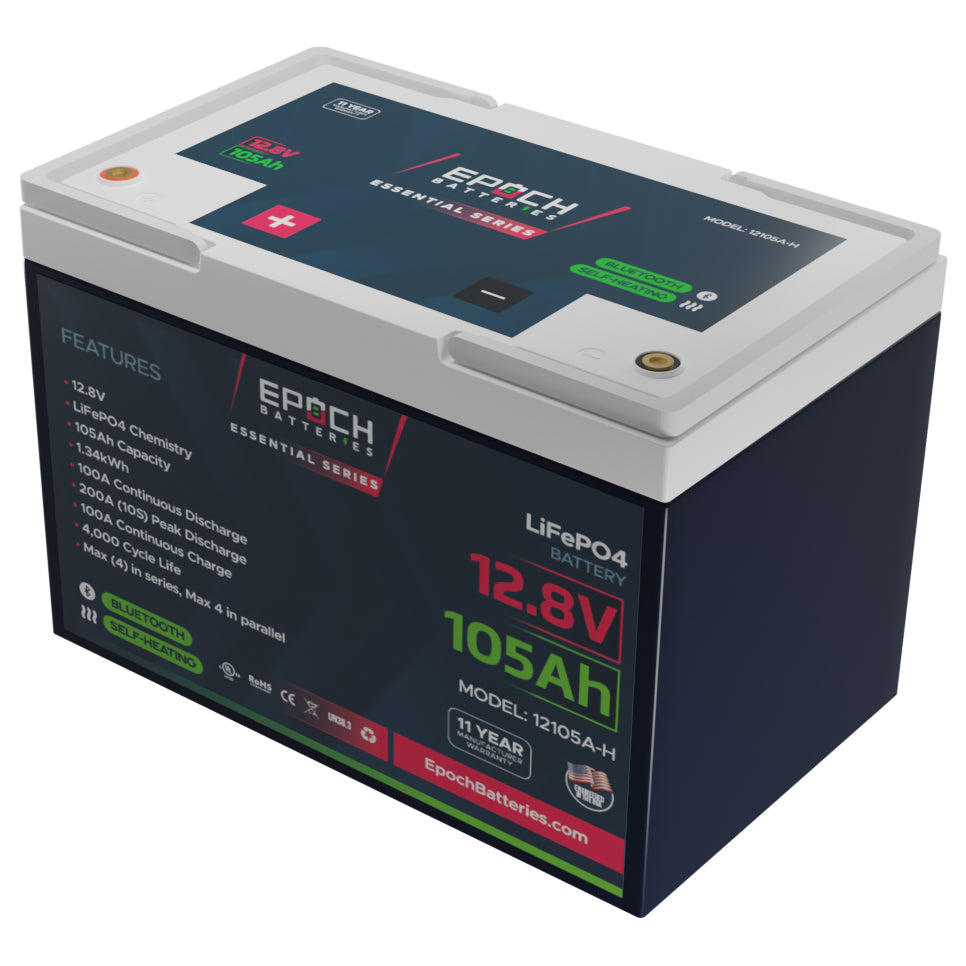 12V 105AH - GROUP 24 - HEATED & BLUETOOTH LIFEPO4 BATTERY