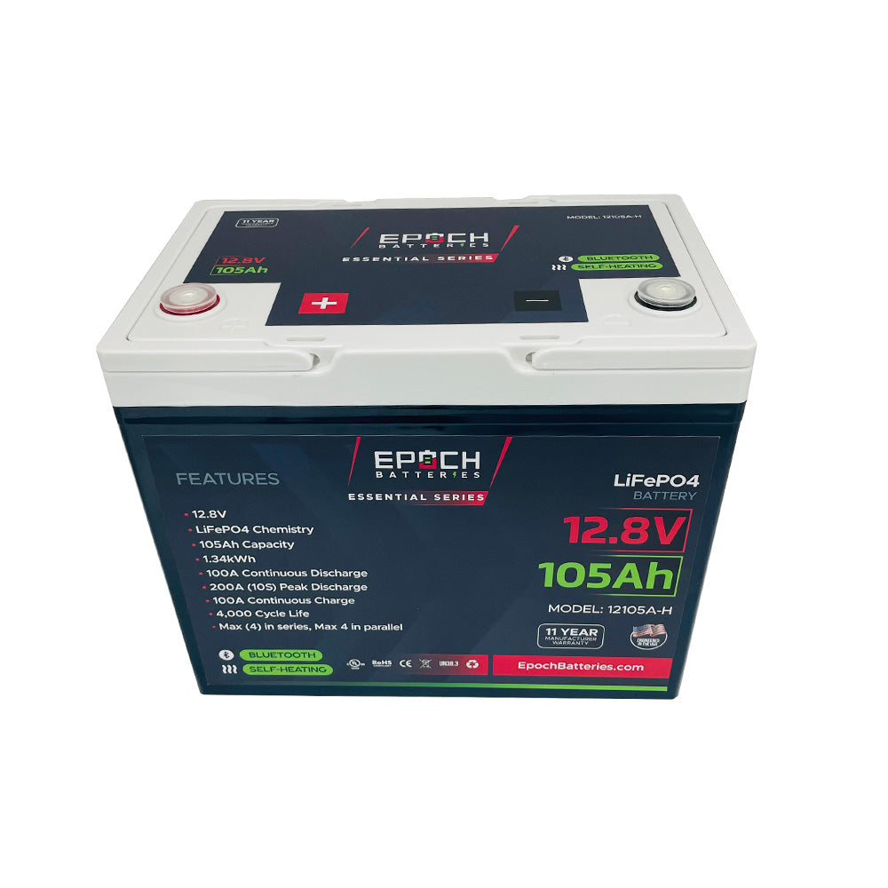 12V 105AH - GROUP 24 - HEATED & BLUETOOTH LIFEPO4 BATTERY