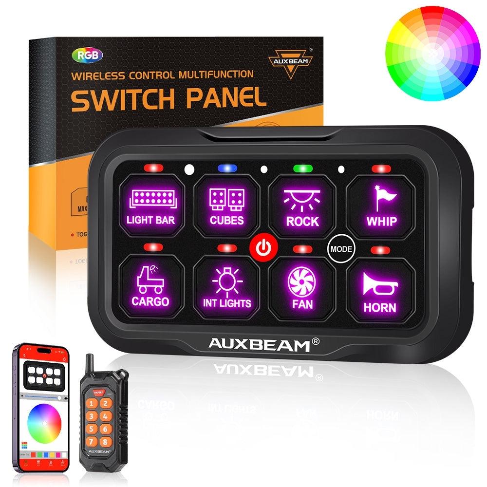 Auxbeam AC-800 Bluetooth RGB 8 Gang Slim Switch Panel with Remote