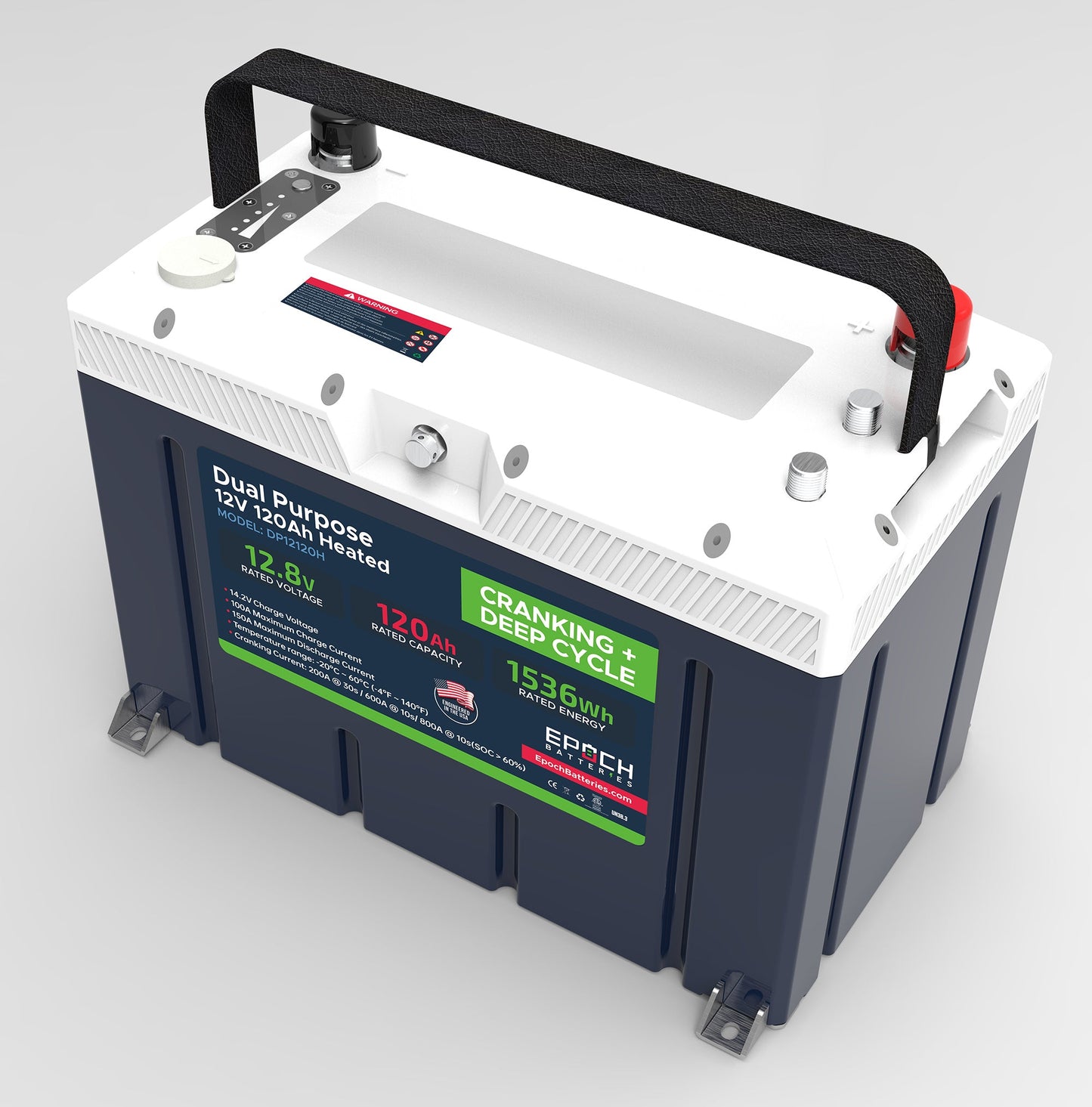 12V 120AH - GROUP 27 - CRANKING & DEEP CYCLE LITHIUM BATTERY (DUAL PURPOSE)