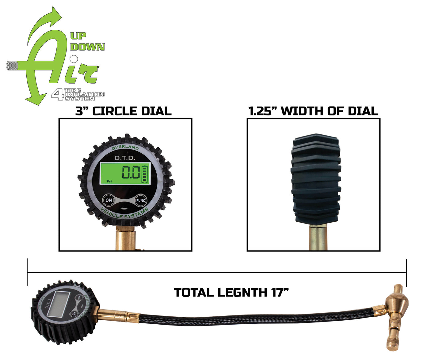 Digital Tire Deflator With Valve Kit & Storage Bag