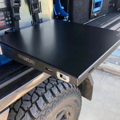 DROP SLIDE™ CLIP-ON TABLE WITH CUTLERY ROLL