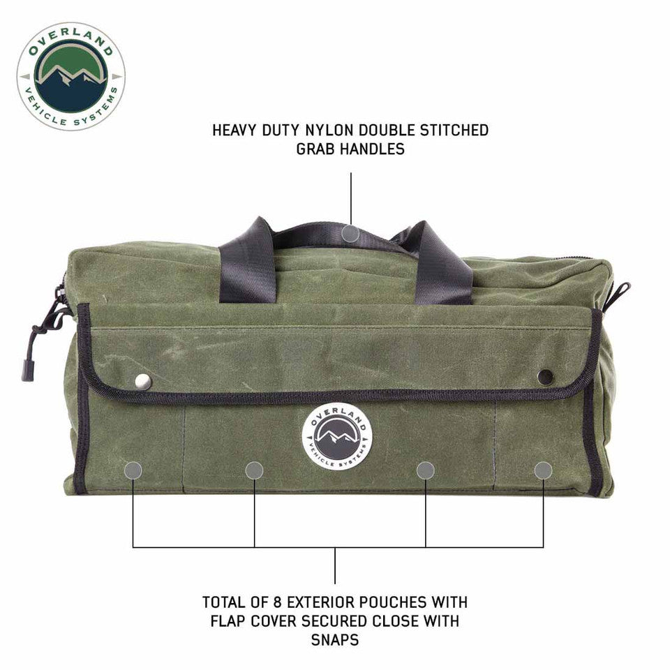 Small Duffle Bag with Handle & Straps - #16 Waxed Canvas Storage
