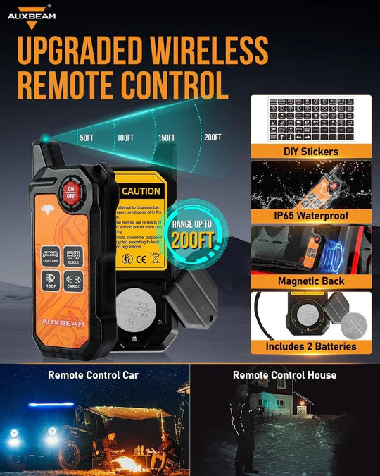 Auxbeam AS-600 Bluetooth RGB 6 Gang Slim Switch Panel with Remote
