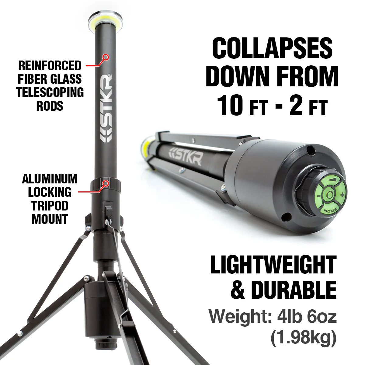 STKR CONCEPTS FLi-OVERLANDER 10' Telescoping Light with Wireless Remote