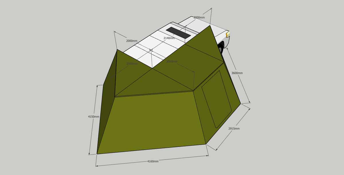Wall 1 & Wall 2 - 270° PEREGRINE AWNING RIGHT-HAND MOUNTED (US PASSENGER-SIDE)