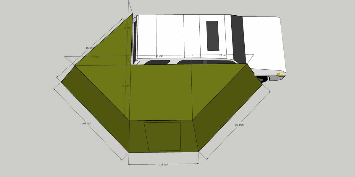 Wall 1 & Wall 2 - 270° PEREGRINE AWNING RIGHT-HAND MOUNTED (US PASSENGER-SIDE)