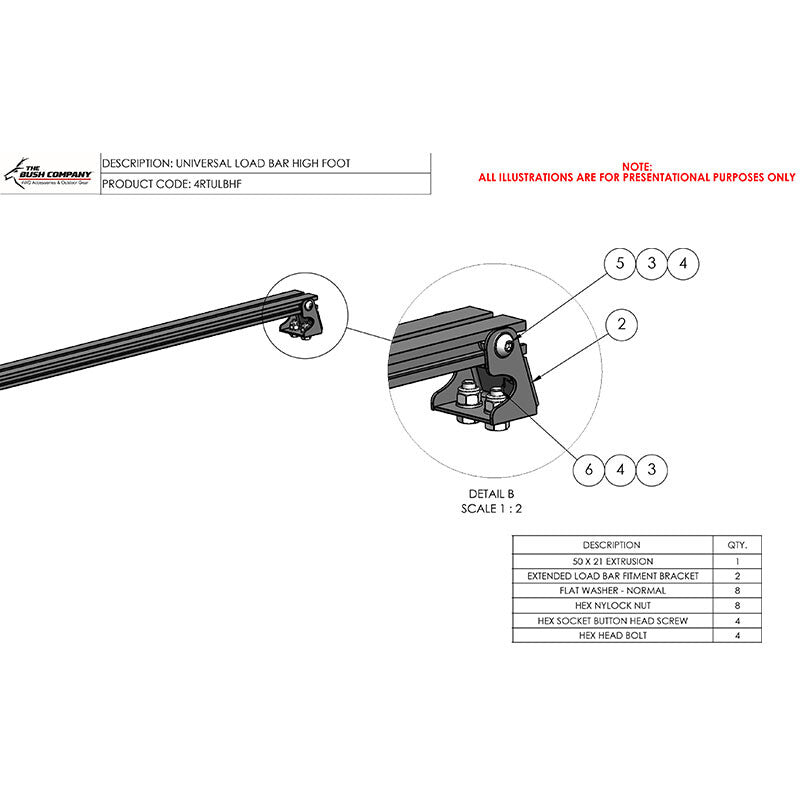 Load Bar High Foot Mount (Set)