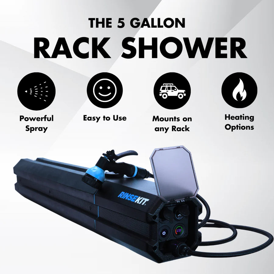 5 GALLON RINSEKIT RACK SHOWER with Rechargeable Battery