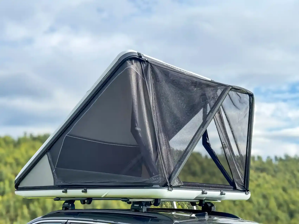 james baroud rooftop tent Rain Shade Color:Black with Silver reflective YNOT logo designed pop CURRY VILLAGE - Updated drop a gear