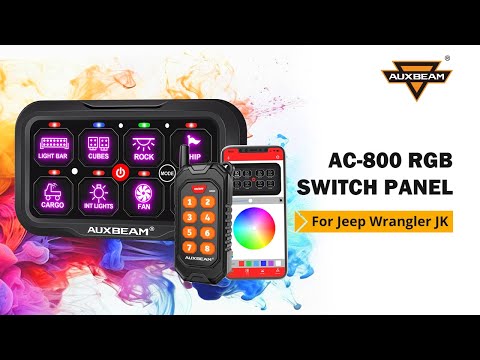 Auxbeam AC-800 Bluetooth RGB 8 Gang Slim Switch Panel with Remote