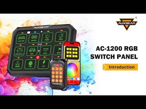 Auxbeam AC-1200 Bluetooth RGB 12 Gang Slim Switch Panel with Remote