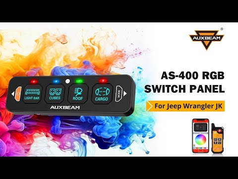 Auxbeam AS-400 Bluetooth RGB 4 Gang Slim Switch Panel with Remote