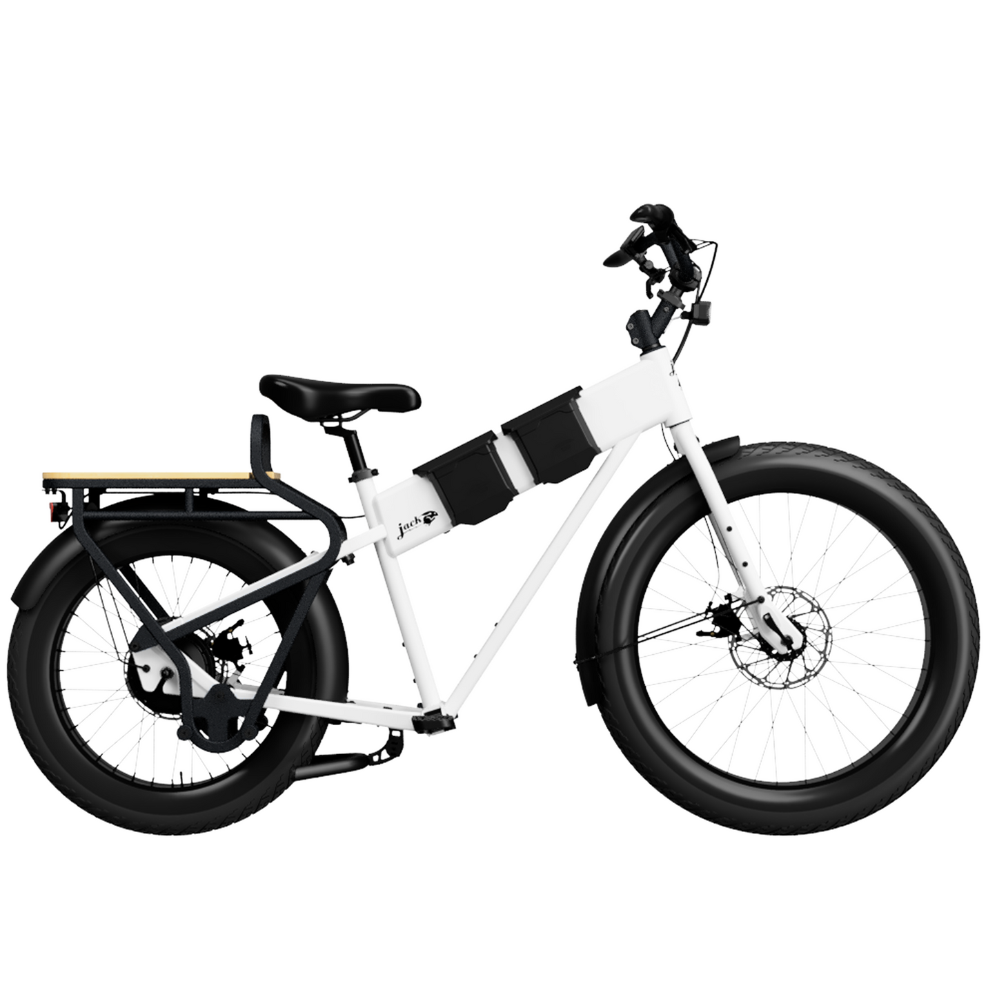 JackRabbit MG Cargo - Lightweight Cargo Electric Bike, White