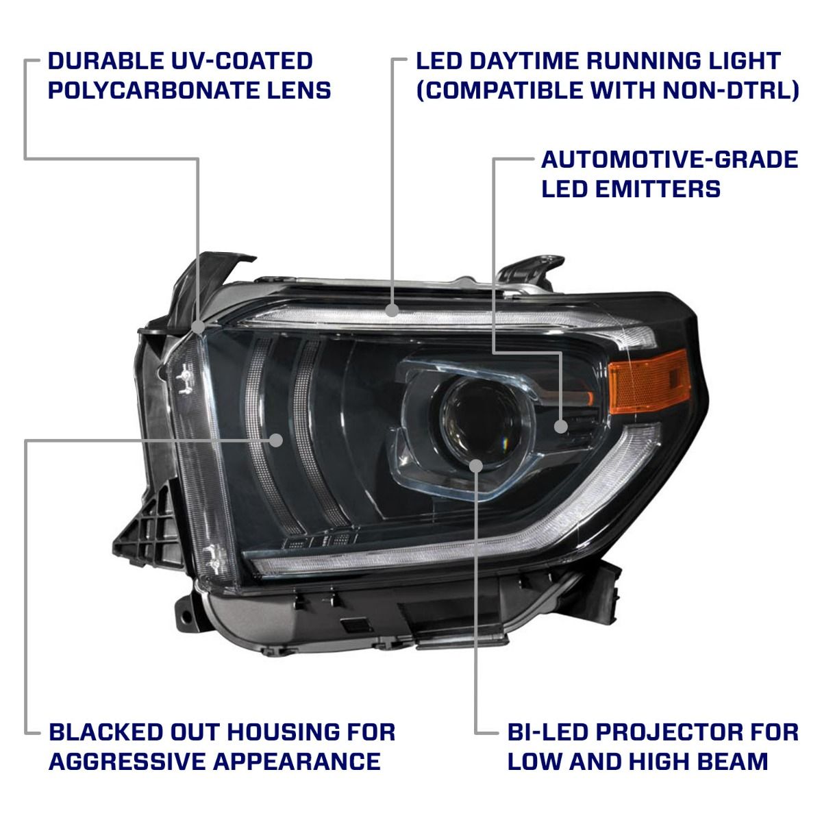 2014-2021 TOYOTA TUNDRA LED PROJECTOR HEADLIGHTS (PAIR)