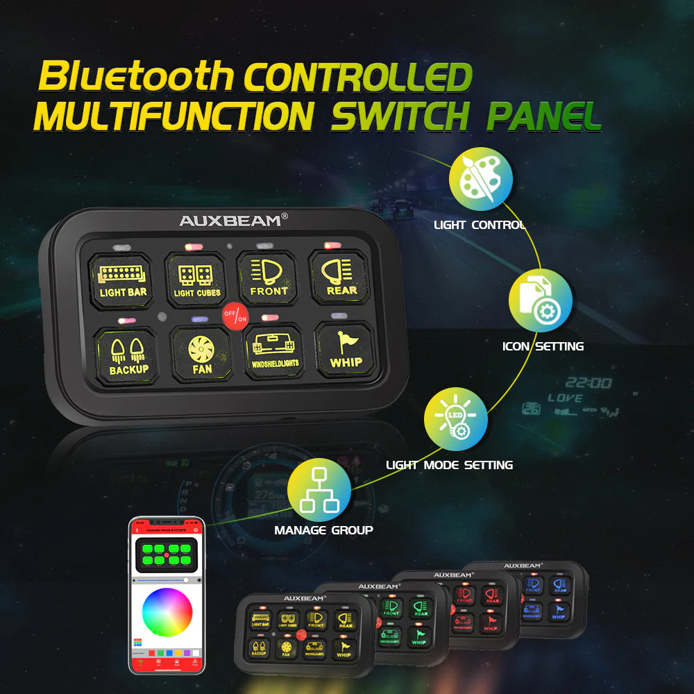 8 Gang Switch Panel w/Phone App – Mike's Custom Toys