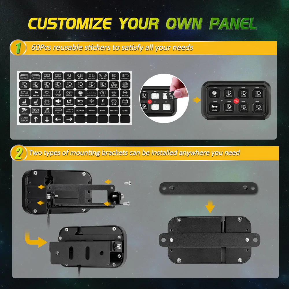 8 Gang Switch Panel w/Phone App – Mike's Custom Toys
